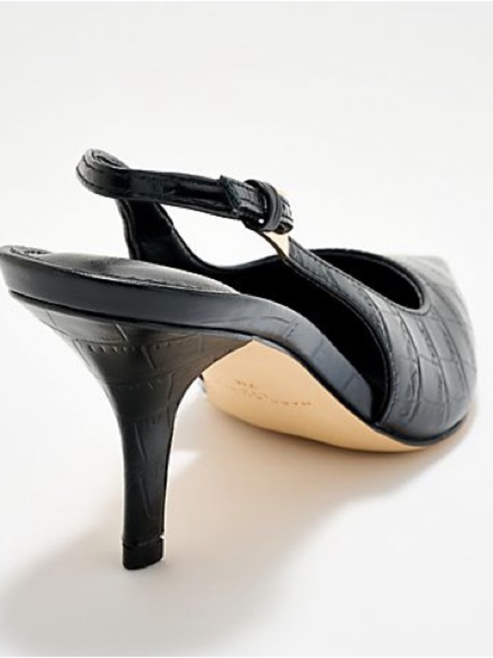 Marc Fisher LTD Dorie2 slingback pumps in a black crocodile-embossed leather - Picture 5 of 8
